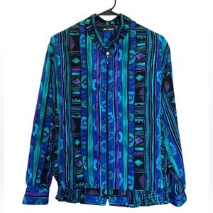 Alli Petites‎ Of California Vintage Artsy Multicolor jacket with shoulder pads